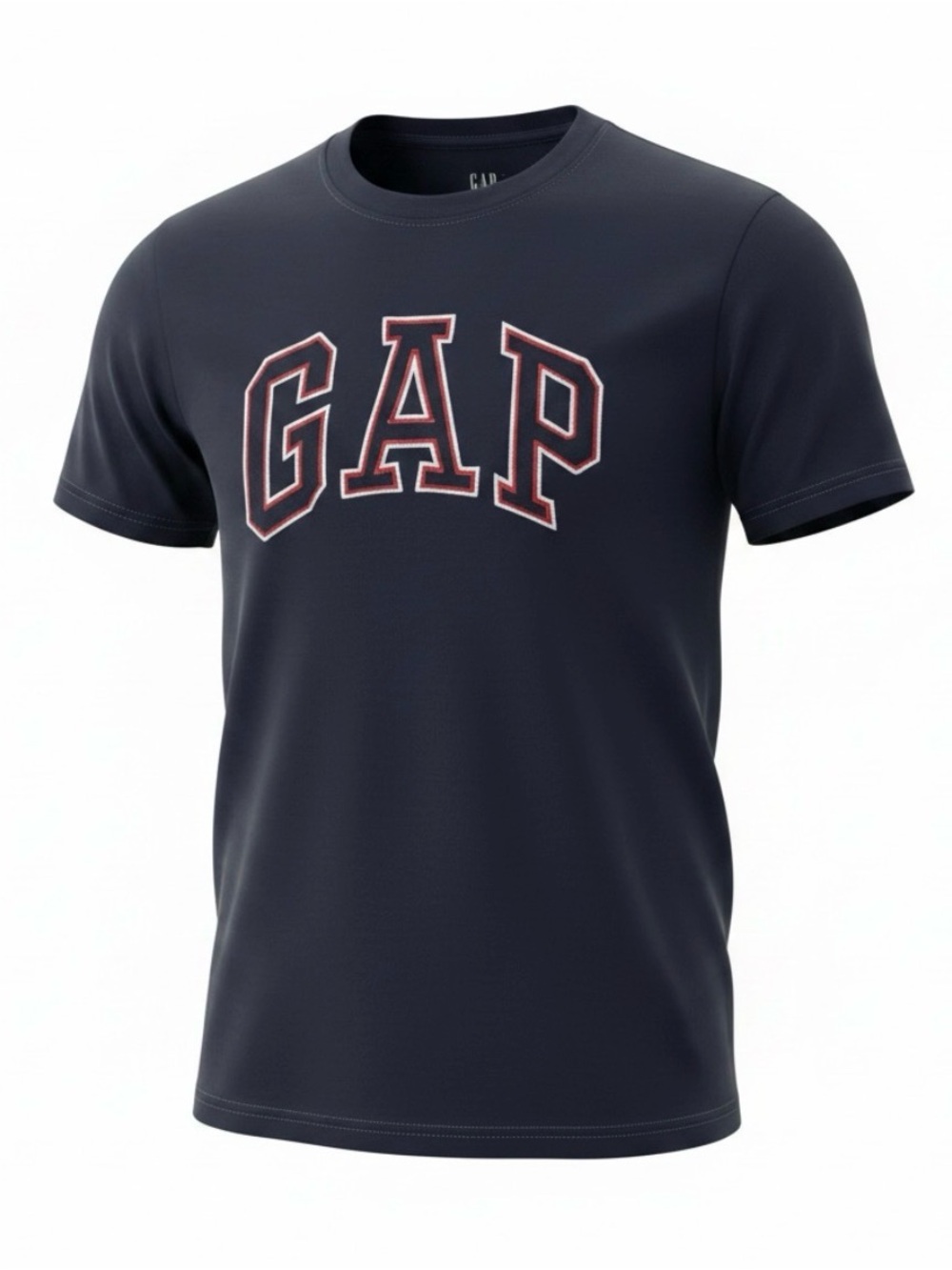 NWOT GAP Navy Short Sleeve Logo Tee with Pink Outline size M